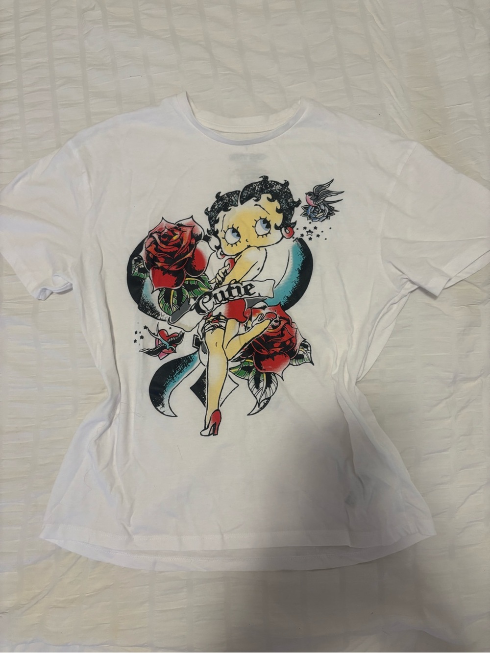 Betty Boop White Tee with Black Logo